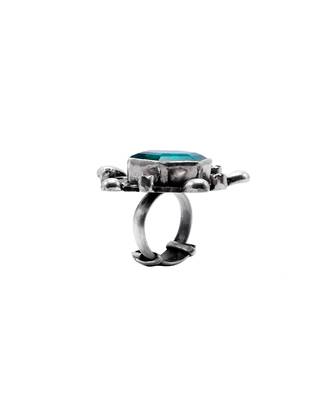 Green silver tiara charming ring 3