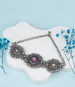 Blue stunning silver aasira choker