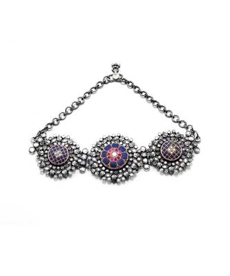 Blue stunning silver aasira choker 2