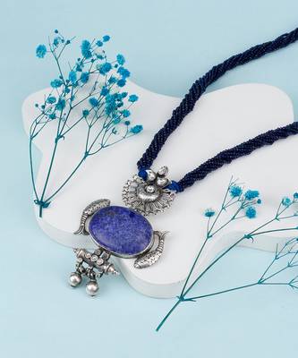Blue silver jahanara necklace 1