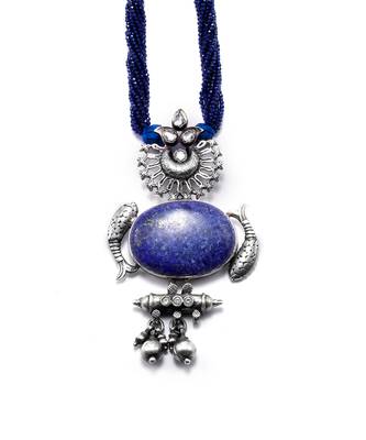 Blue silver jahanara necklace 2
