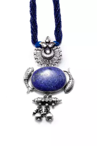 Blue silver jahanara necklace