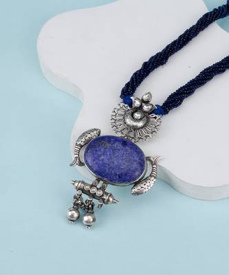 Blue silver jahanara necklace 3