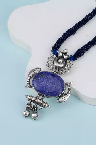 Blue silver jahanara necklace