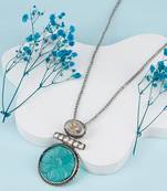 Green silver nafia charming necklace