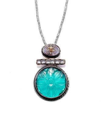 Green silver nafia charming necklace 2