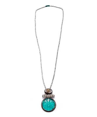 Green silver nafia charming necklace 3