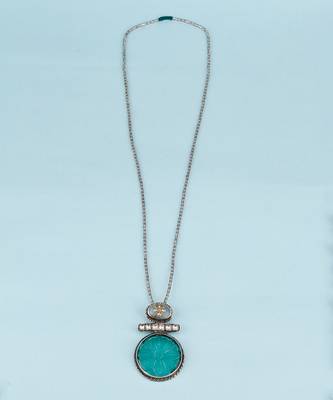 Green silver nafia charming necklace 4