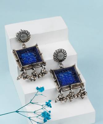 Blue stunning silver shaya earrings 1