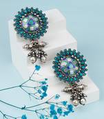 Blue silver rubina charming earrings