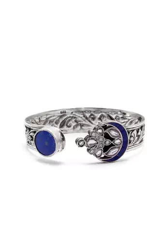 Blue silver tanjia cuff bracelet