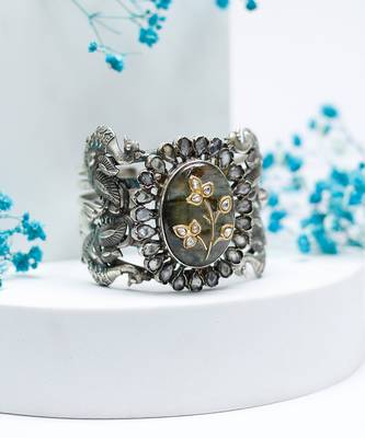 Labradorite silver shabina cuff bracelet 1