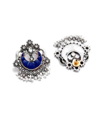 Blue silver sunat chandbali 3