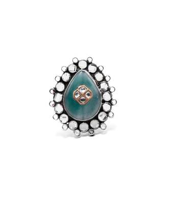 Green silver shamsia adorable ring 2