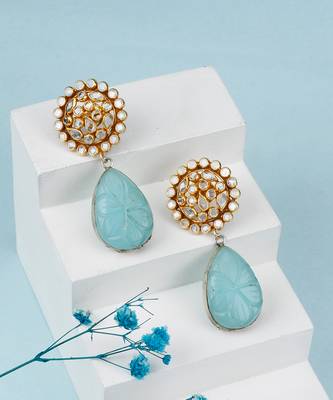 Blue silver basira earrings 1