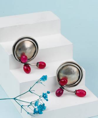 Silver kasool round earrings 1