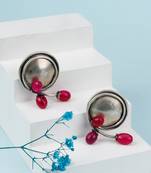 Silver kasool round earrings