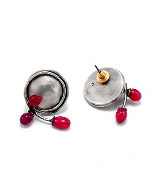 Silver kasool round earrings 3