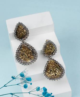 Golden  silver nazpari lovely earrings 1