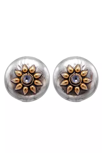 Golden silver tisha floral earrings