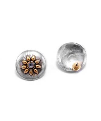 Golden silver tisha floral earrings 3