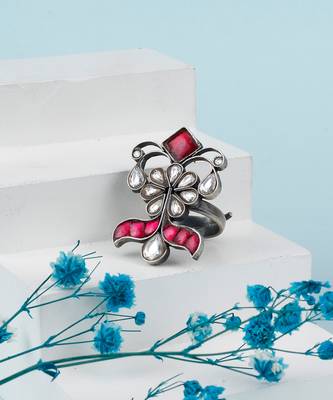Pink silver isabella charming ring 1