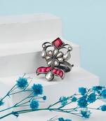 Pink silver isabella charming ring