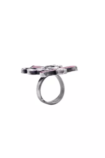 Pink silver isabella charming ring