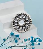 Silver julia mirror ring