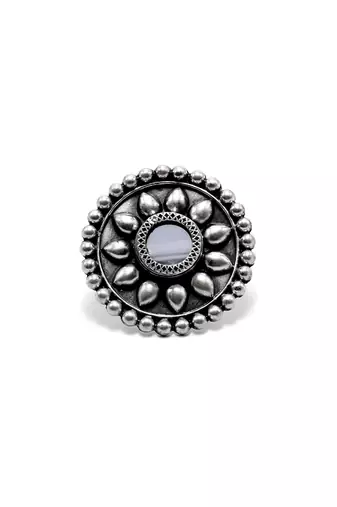 Silver julia mirror ring