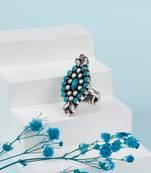 Green silver sara charming ring