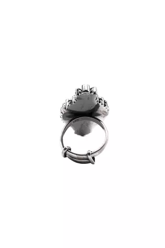 Green silver sara charming ring