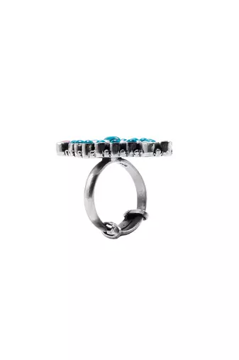 Green silver sara charming ring