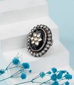Black silver sana charming ring
