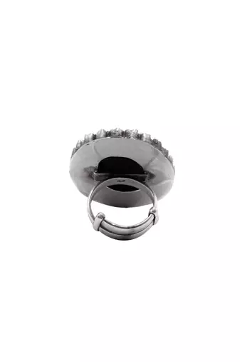 Black silver sana charming ring