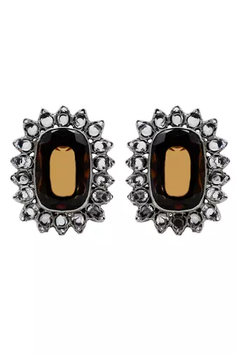 Brown silver mahima earrings