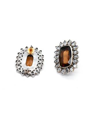 Brown silver mahima earrings 3