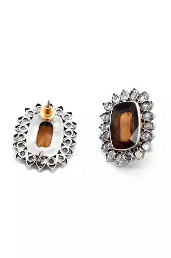 Brown silver mahima earrings