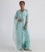 Green nura kurta set