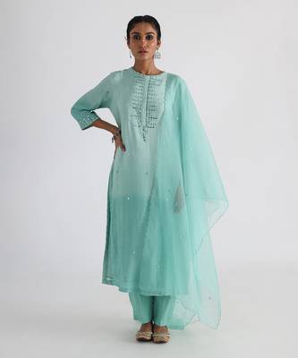 Green nadine kurta set 1