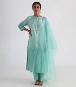 Green nadine kurta set