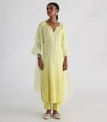 Yellow zarina kurta set