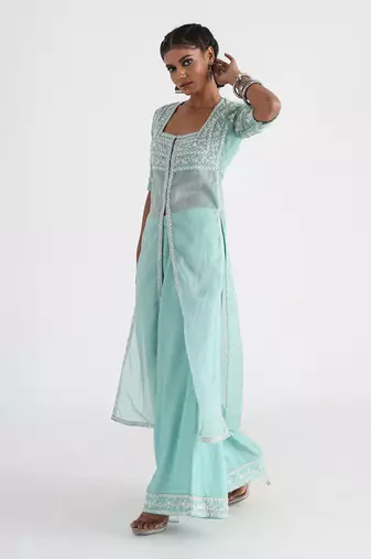 Green zahra kurta set