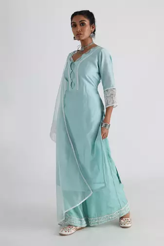 Green nura kurta set