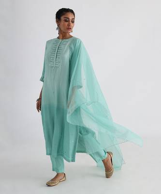 Green nadine kurta set 2