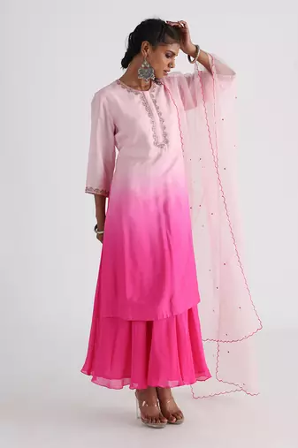 Pink rua kurta set