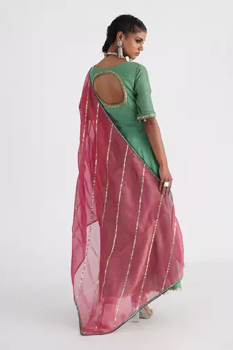 Green angrakha set