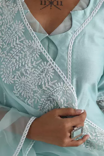 Green nura kurta set