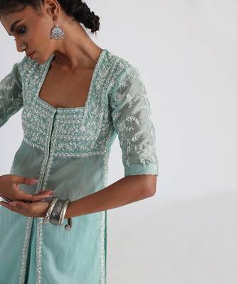 Green zahra kurta set 4
