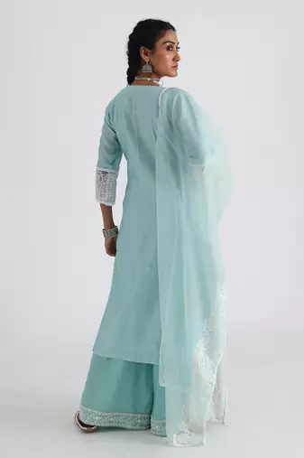 Green nura kurta set